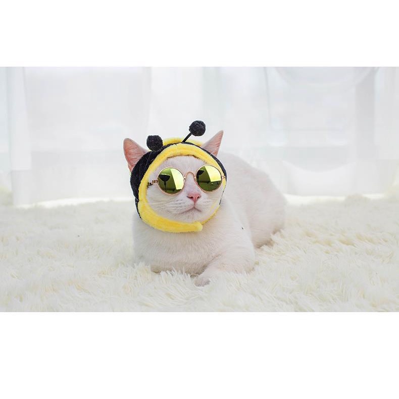 MŨ NÓN CHO CHÓ MÈO THÚ CƯNG HÌNH ONG VÀNG CÁ MẬP THỎ HỒNG