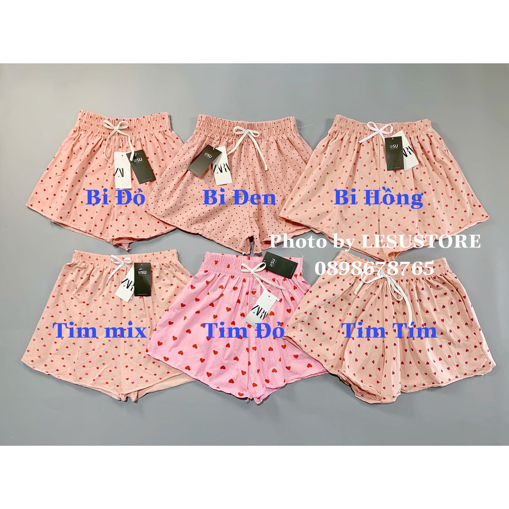 ẢNH THẬT Short vải hồng họa tiết lai xoắn
