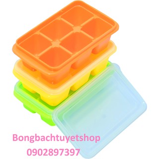 Khuôn làm đá 6 viên mini giúp trưc đông thức ăn - Vĩ làm đá mocktail siêu tiện lợi 6 viên - Khay đá nắp đậy 6 viên HPL78