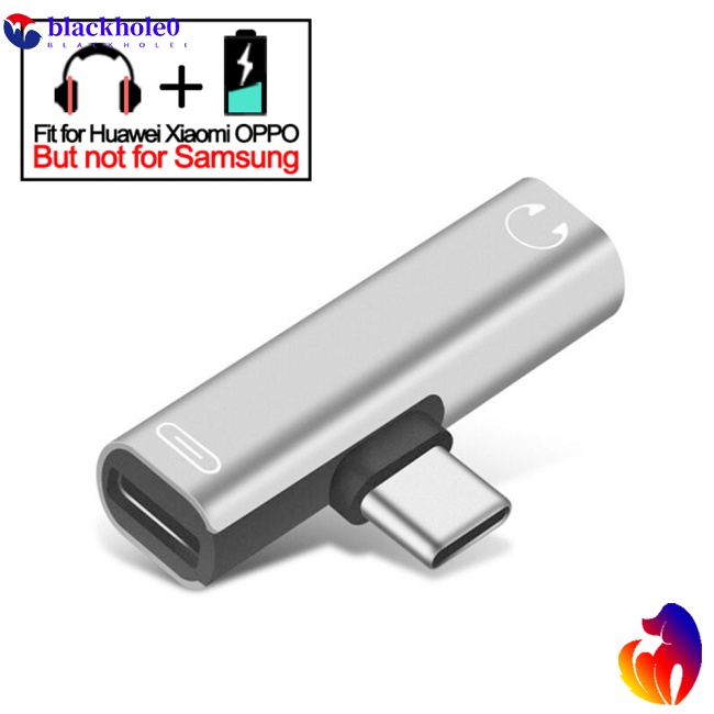 Đầu chuyển đổi cáp sạc tai nghe 2 trong 1 USB 3.5 sang Type C Otg tương thích với Macbookpro Xiaomi Huawei Type-c