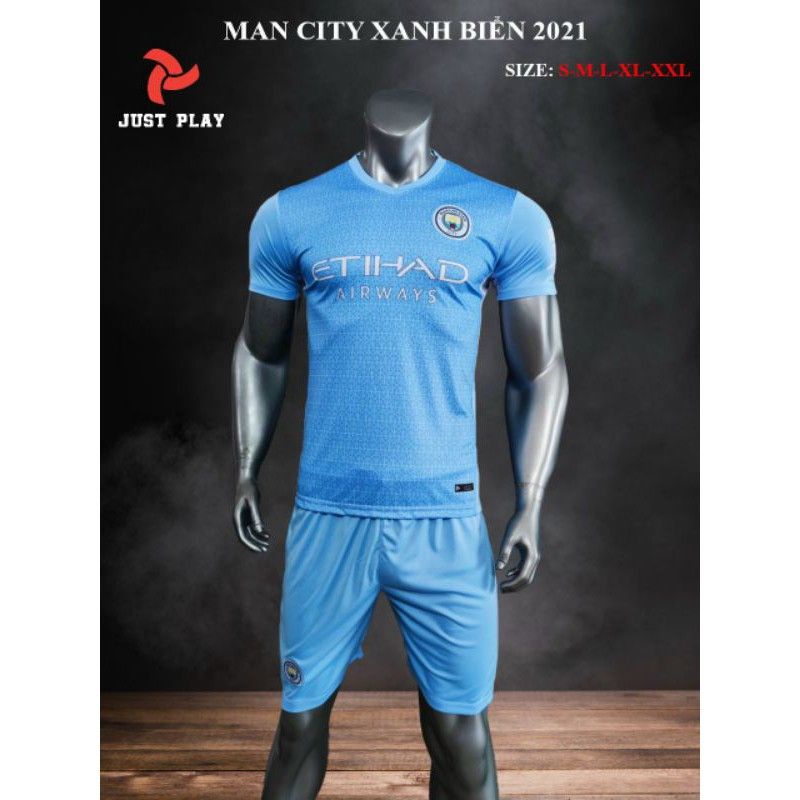 Bộ quấn áo đá bóng  ManCity 2021-2022 thun thái cao cấp( cam kết y hinh)
