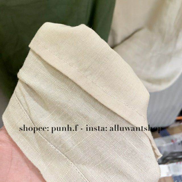 Đầm váy body chất linen F21 màu be kem