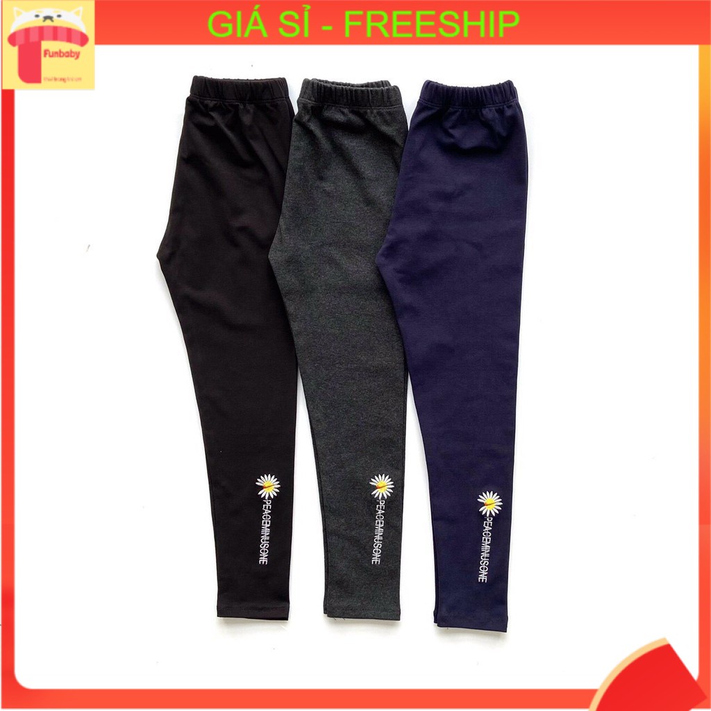 Quần Legging Zip Hàn thêu hoa bé gái 8-14 tuổi