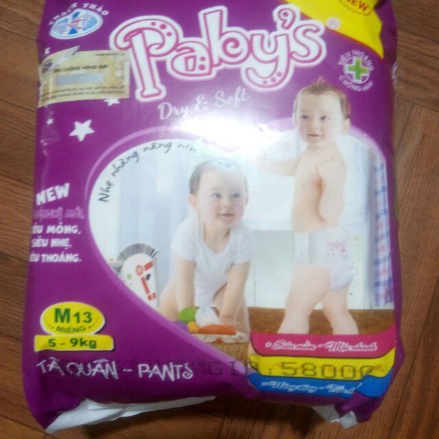 ( sp mới M 13)130 miếng tã quần pabys thạch thảo SIZE M 350k