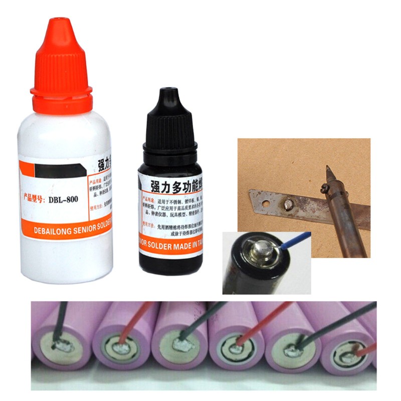 Dung dịch hàn flux rosin 35ml mạnh mẽ không cần làm sạch dùng cho thép không gỉ/ tấm trắng/ sắt/ pin 18650