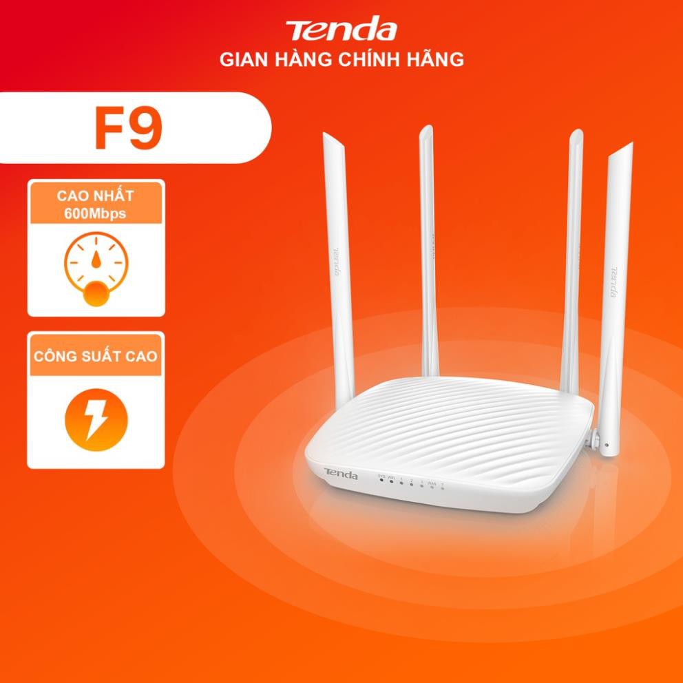 Tenda Thiết bị phát Wifi F9 Chuẩn N 600Mbps - Hãng phân phối chính thức