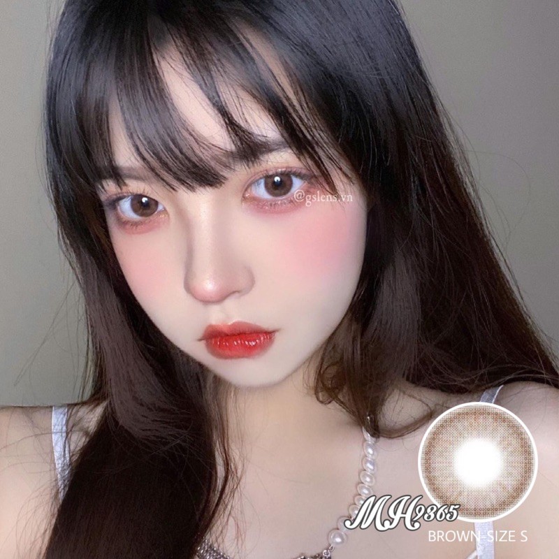 Lens Nâu Tự Nhiên Giãn Nhỏ MH9563 Size S Full 0 đến 6 Độ Cận