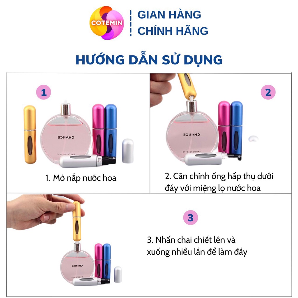 COMBO 10 Chai chiết nước hoa 5ml tự động dạng xịt COTEMIN