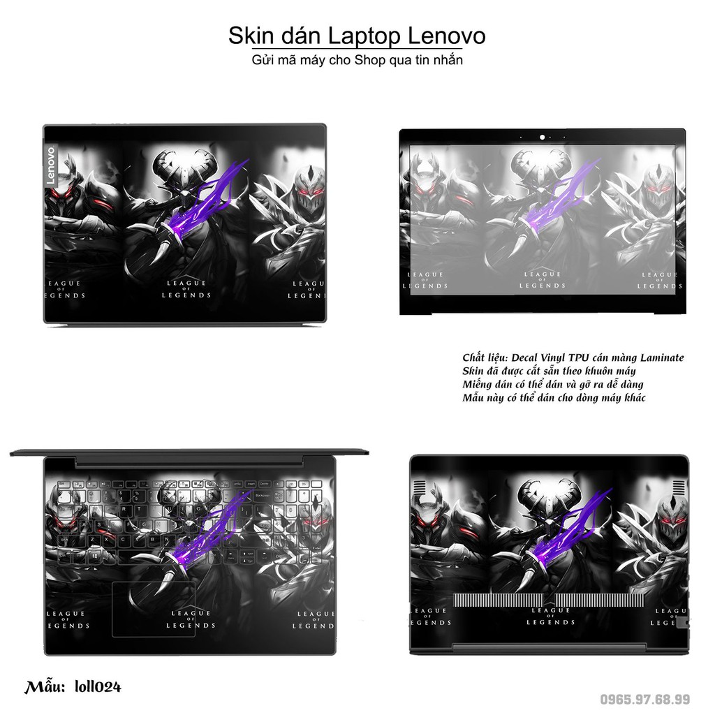 Skin dán Laptop Lenovo in hình Liên Minh Huyền Thoại nhiều mẫu 3 (inbox mã máy cho Shop)