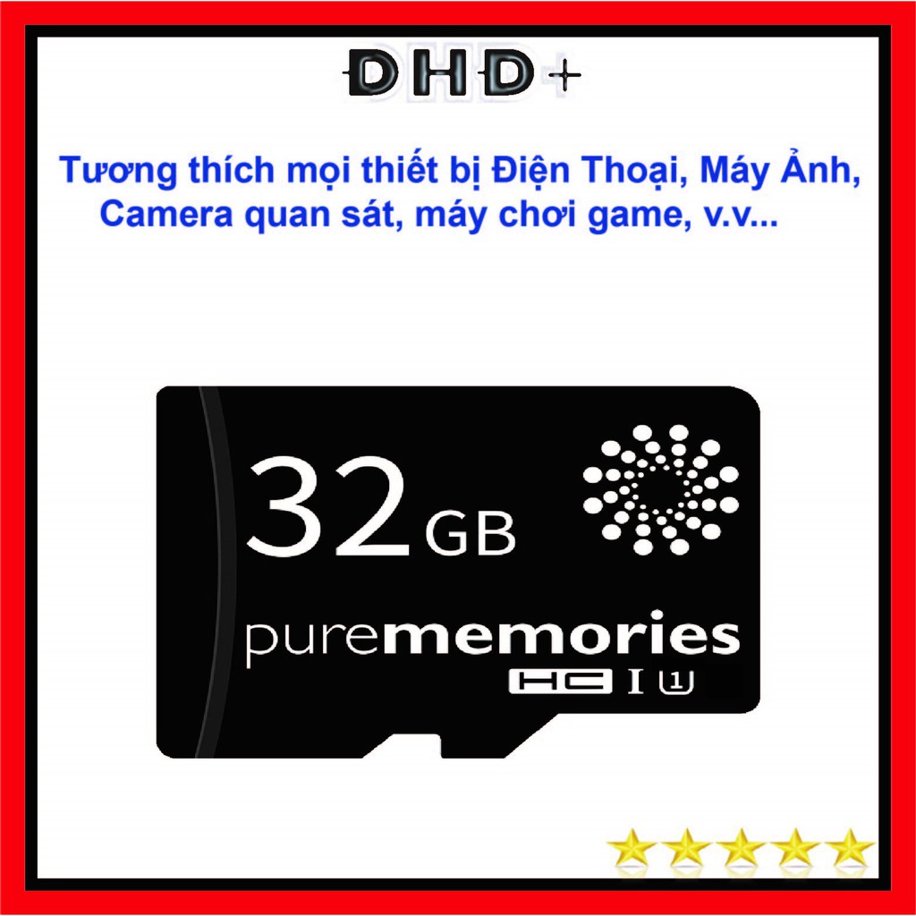 Thẻ nhớ MicroSD 32GB Dùng Cho Điện Thoại, Máy Ảnh, Camera, V.V...