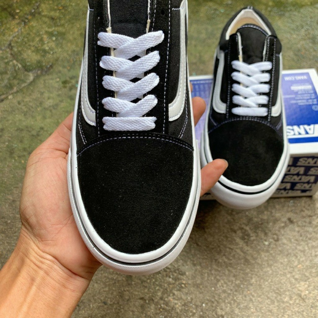 Giày Vans nam nữ old skool 2021 đen Full Box Bill - không đúng hình đền gấp đôi