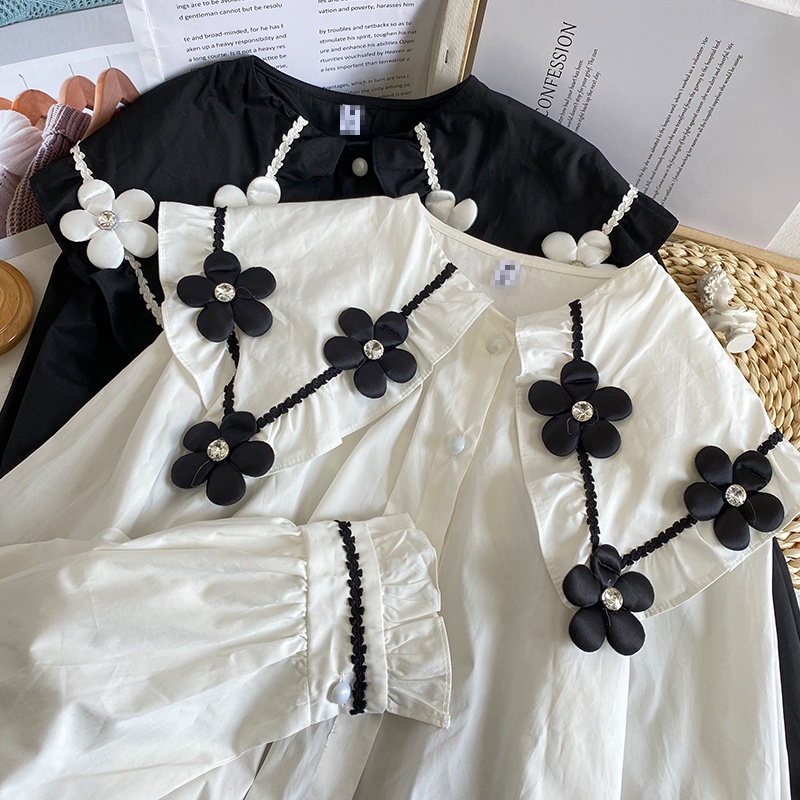 Áo Sơ Mi Nữ Dài Tay Dáng Rộng Phong Cách Hàn Quốc Baju Baju Wanita Lengan Panjang Hàng Mới Có Sẵn