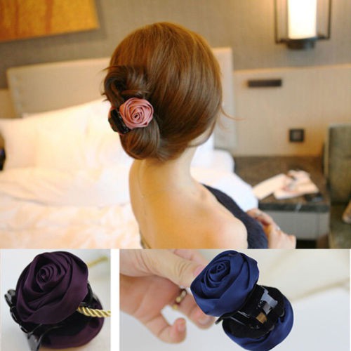Kẹp tóc càng cua hình hoa hồng thanh lịch thời trang cho nữ