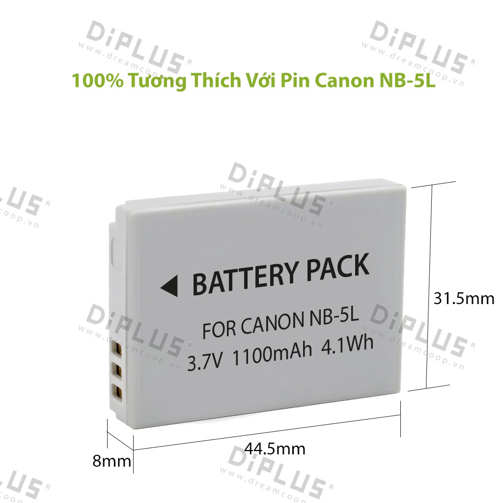 Pin máy ảnh Canon NB-5L Powershot S 100 110 SX 200 210 220 230 SD 700 790 800 850 870 880 950 890 970 IS camera battery