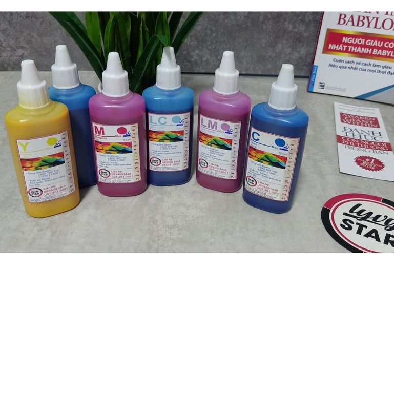 Bộ mực 6 màu DYE UV cho máy in Epson L805 in siêu đẹp,siêu tươi hình