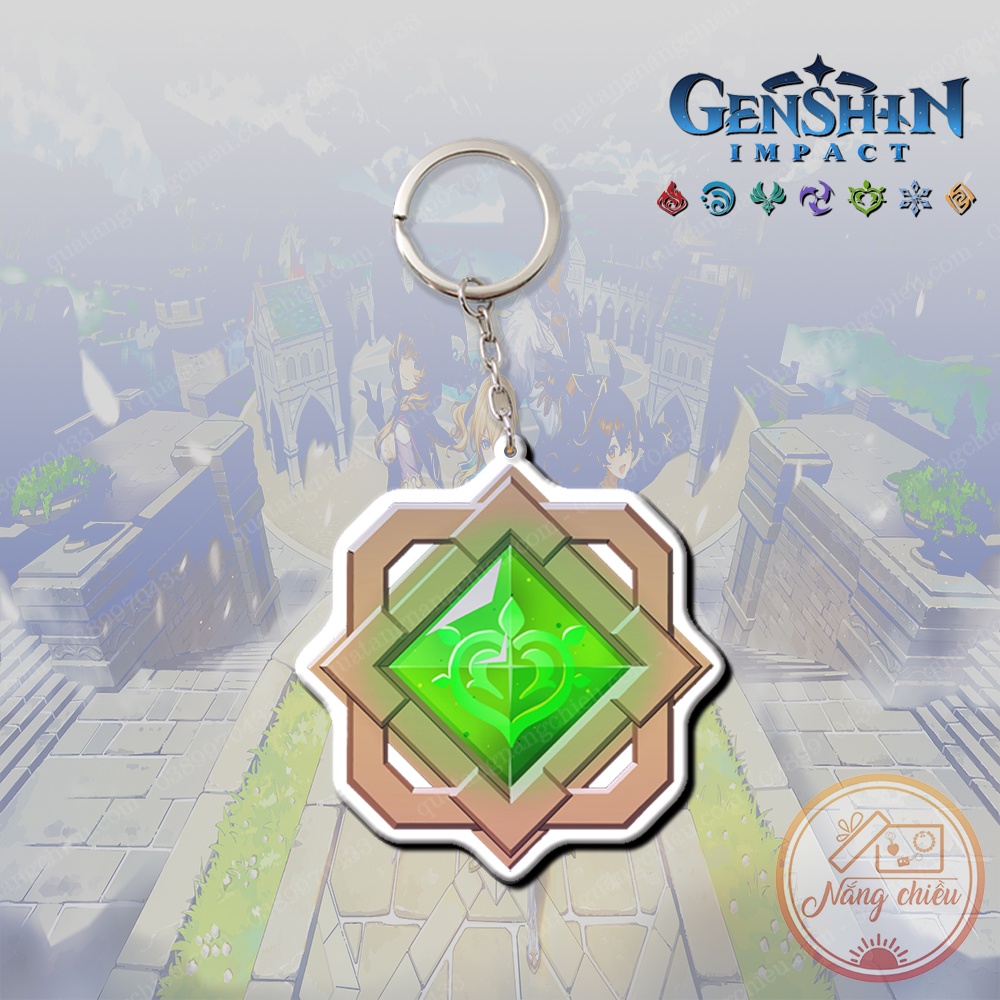Móc khóa Dày In Sắc Nét 2 Mặt, Nguyên tố Game Genshin Impact ☘️Quà Tặng Nắng Chiều☘️