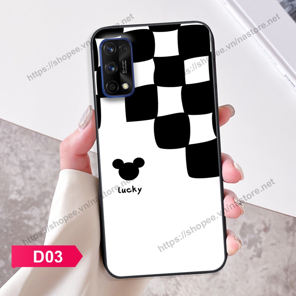Ốp lưng Realme 7 / Realme 7 Pro trái tim họa tiết caro, mikey họa tiết beabrick kaws cute