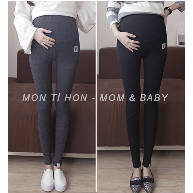 Quần Legging Bầu lót lông siêu ấm, Hàng đẹp có đáp bụng và chun rút điều chỉnh đủ size 40-75kg