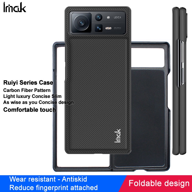 Ốp Điện Thoại PC Cứng Phối Da PU Họa Tiết Sợi Carbon Thương Hiệu Imak Dành Cho Xiaomi Mi Mix Fold 2 5G Mix Fold 2 5G