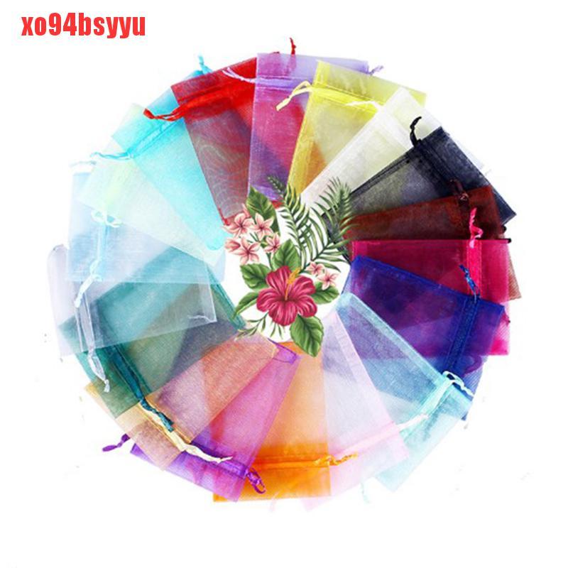 Set 100 Túi Dây Rút Xo94Bsyu Đựng Quà Giáng Sinh / Đám Cưới