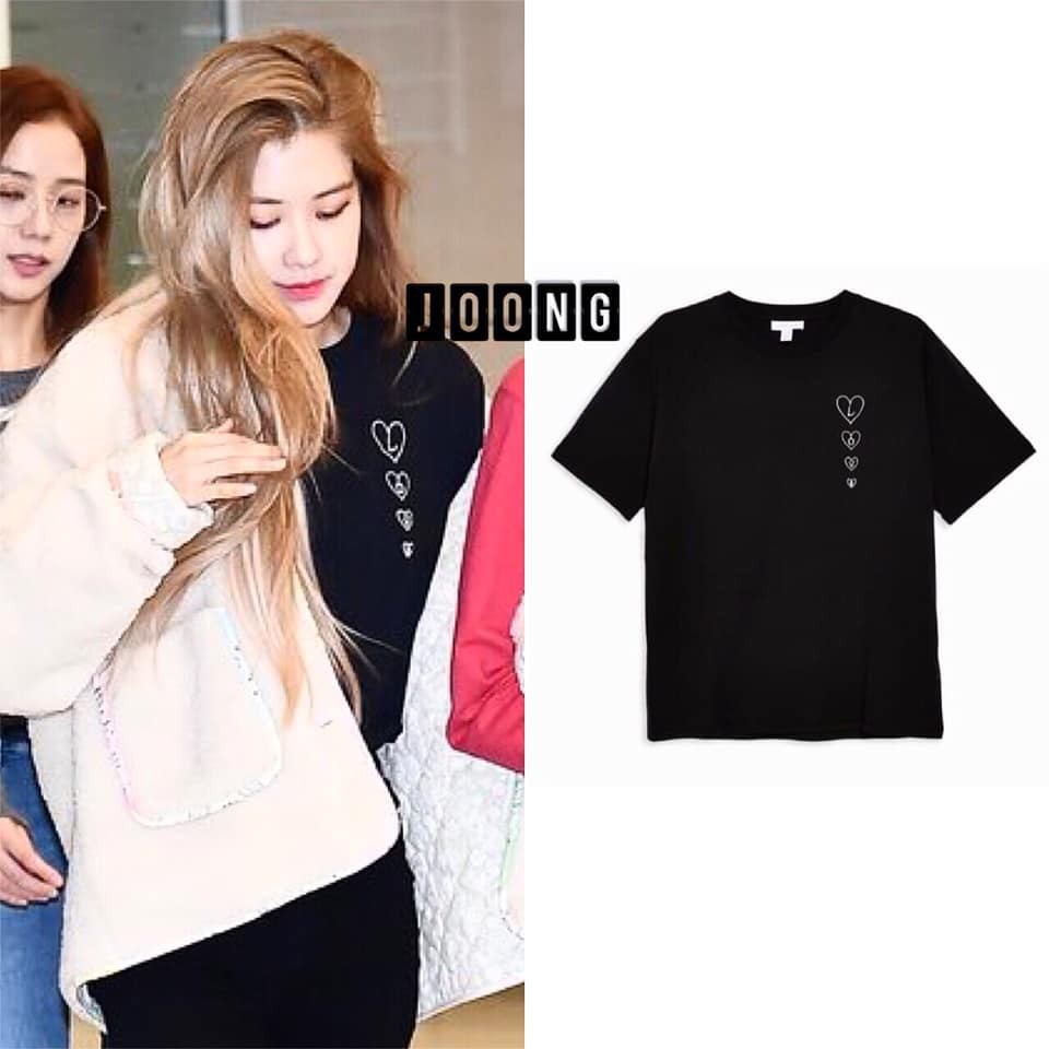 (Quà tặng kèm hình BLackpink) áo phông Love của Rosé Blackpink Rose