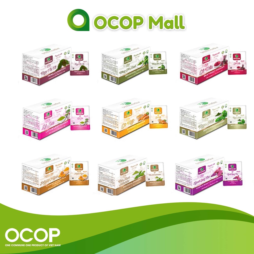 Bột cần tây sấy lạnh nguyên chất NTPOWDER hộp 20 gói, đồ uống healthy, hỗ trợ giảm cân, detox, bột đắp mặt