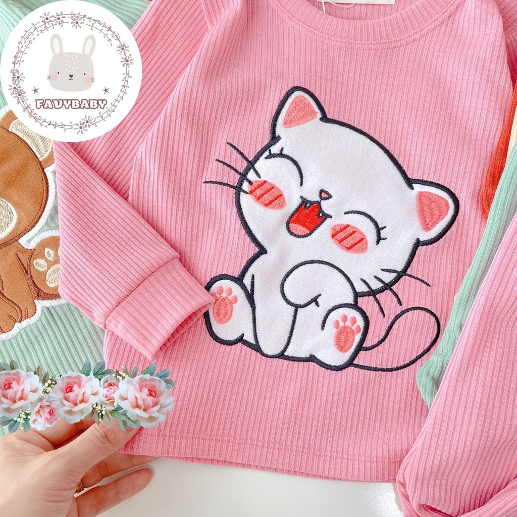 Bộ Dài Tay MINKY MOM Chính Hãng Bé Trai Bé Gái Chất Len Tăm Thu Đông Hình Thêu Đáng Yêu Bé 0 1 2 3 4 5 Tuổi - Favybaby