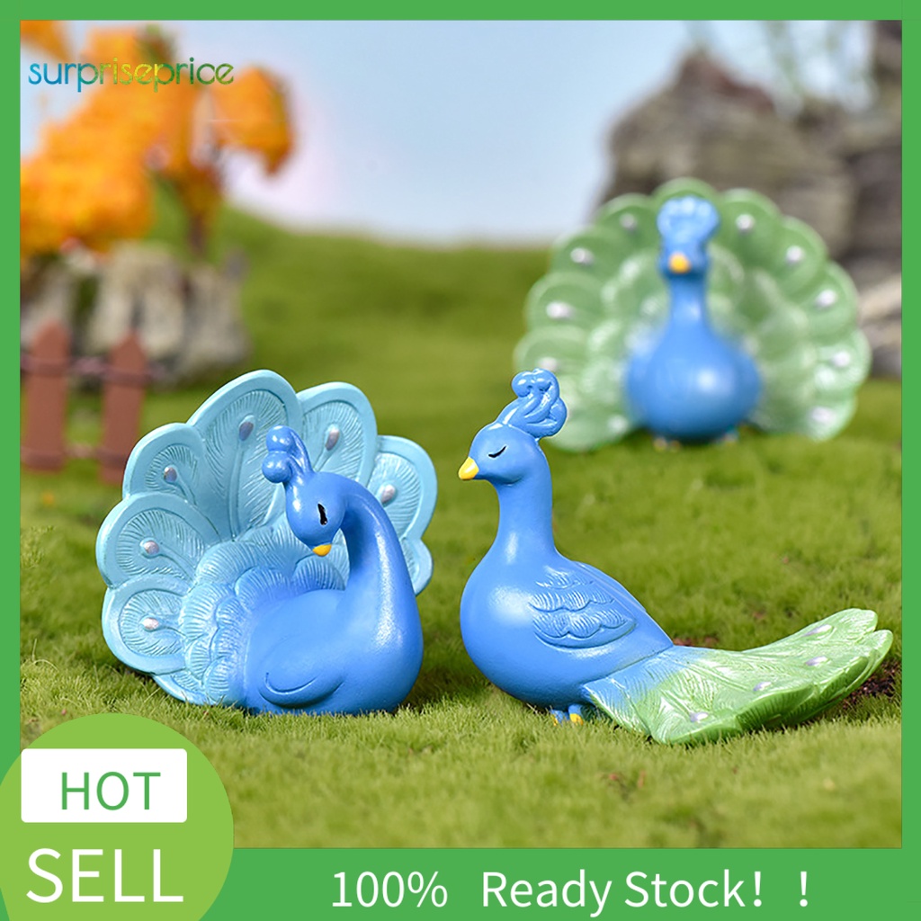 Mô Hình Chim Công Mini Bằng Nhựa Resin Dùng Trang Trí Tiểu Cảnh Diy