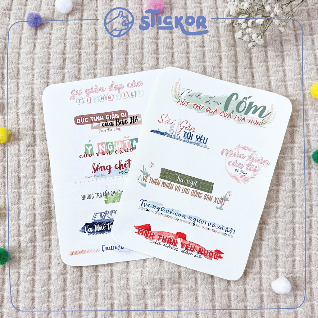 Sticker tựa bài ngữ văn lớp 7