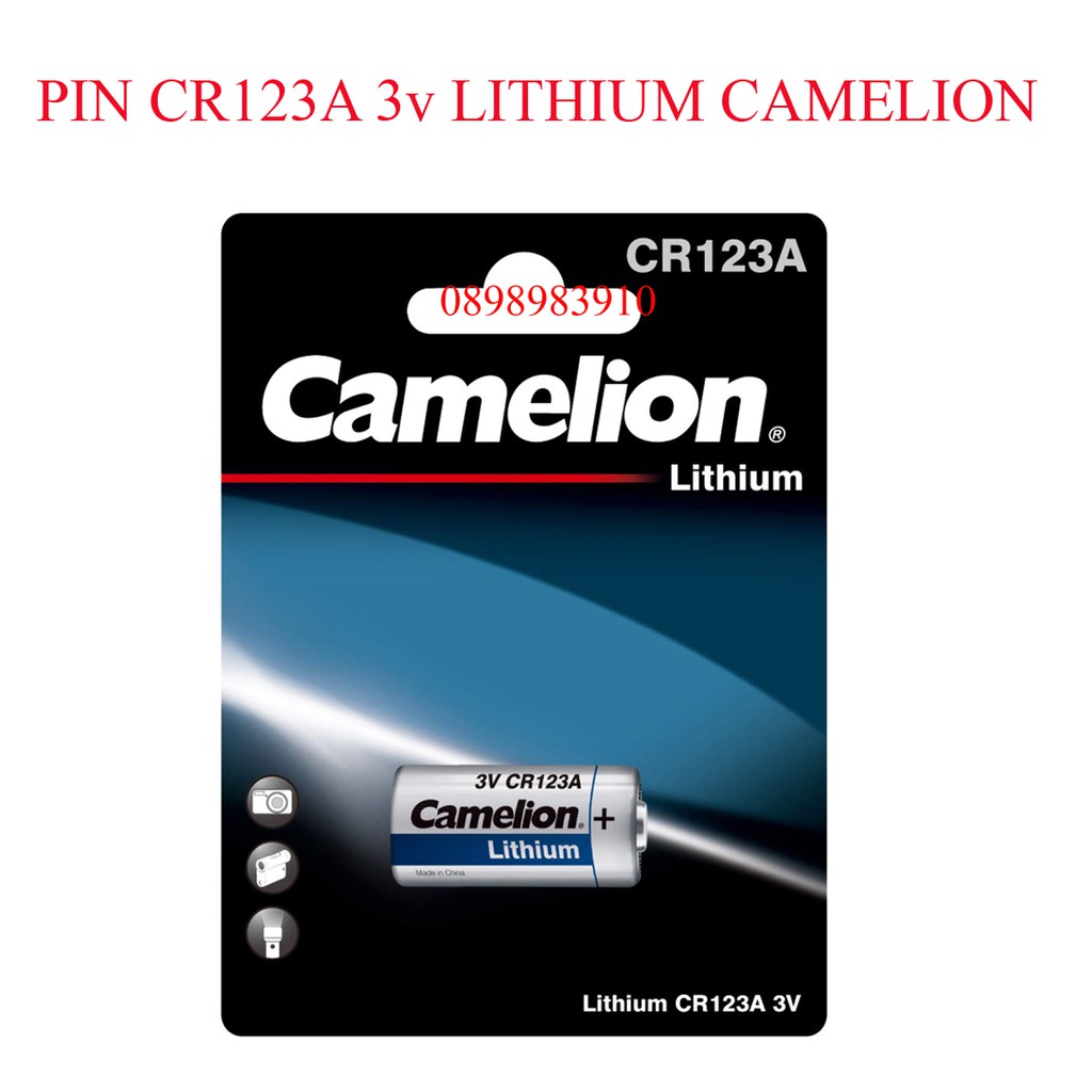 Pin CR123A Camelion lithium 3V vỉ 1 viên