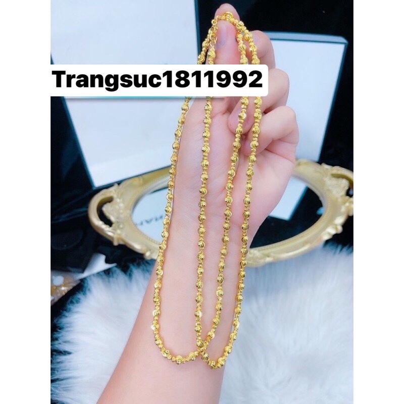 dây chuyển nữ bi mạ vàng sang trọng sáng bóng htj