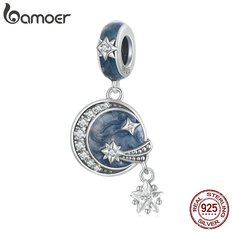 Mặt vòng cổ BAMOER bằng bạc 925 hình thiên hà thời trang