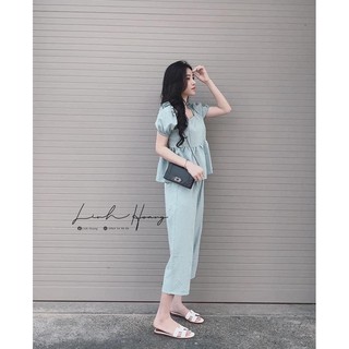 ẢNH THẬT SET/ BỘ ĐŨI ÁO CỔ VUÔNG VÀ QUẦN ỐNG SỚ L1