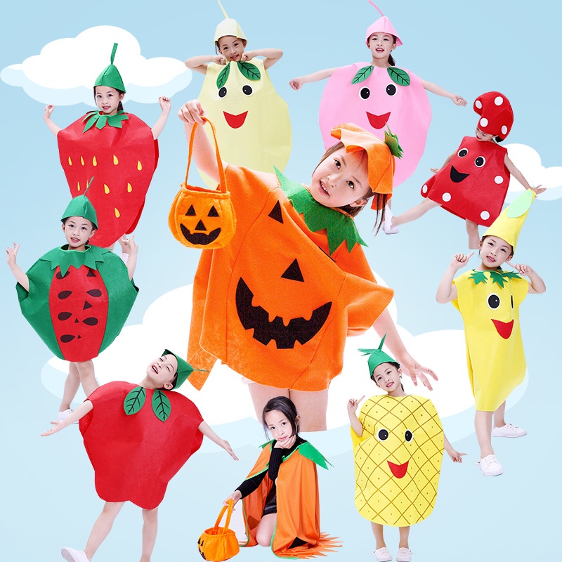 Trang Phục Halloween Trẻ Em Người Lớn Không Dệt Bí Ngô Quần Áo Cha Mẹ-Con Trang Phục Hóa Trang Bí Ngô Áo Khoác Nhân Vật Trình Diễn Trang Phục Sự Kiện