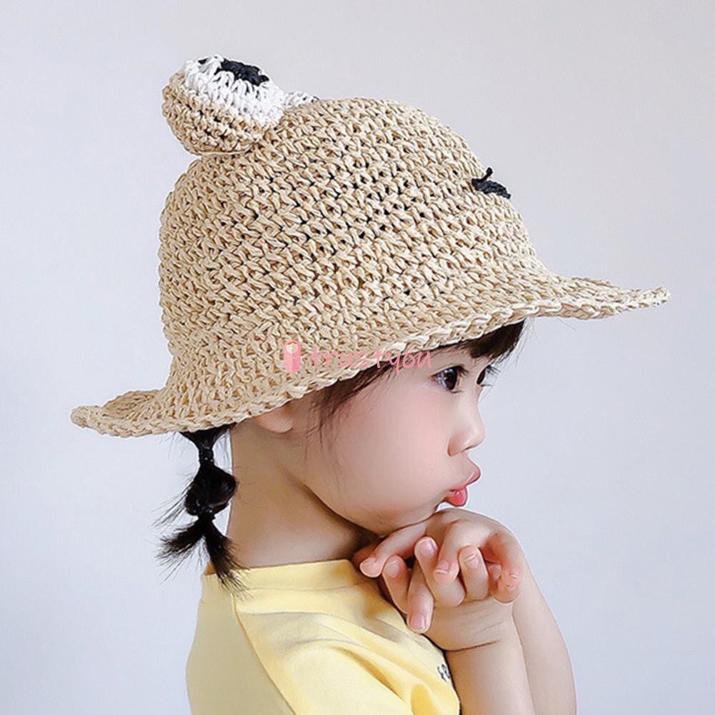 Mũ cói chống nắng hình chú ếch đáng yêu cho bé