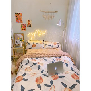 🎁🎁best seller🎁🎁 combo chăn ga cotton poly chần bông họa tiết đào 🍑🍑🍑