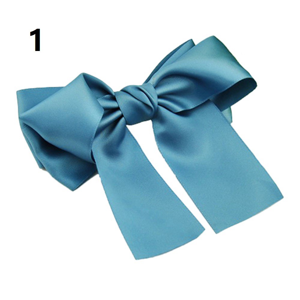 ♕Kẹp Tóc Nơ Ruy Băng Satin Thời Trang Hàn Quốc Cho Nữ Giá Đỡ