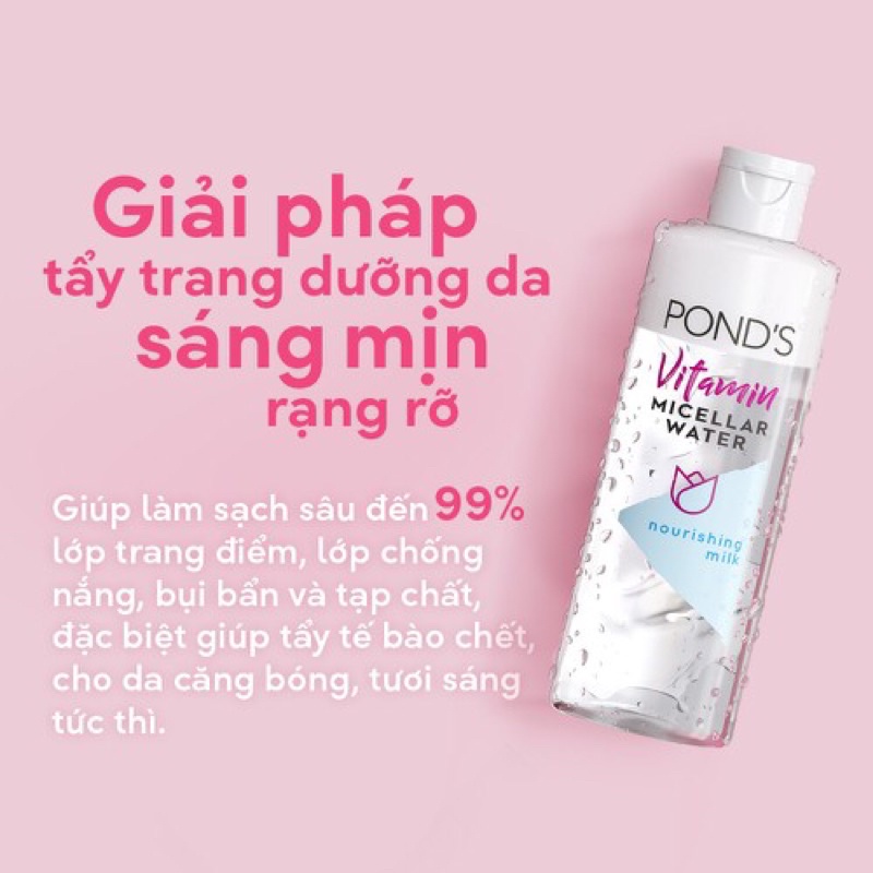 Nước tẩy trang POND'S tinh chất sữa 100ML Vitamin Micellar Water Nourishing Milk