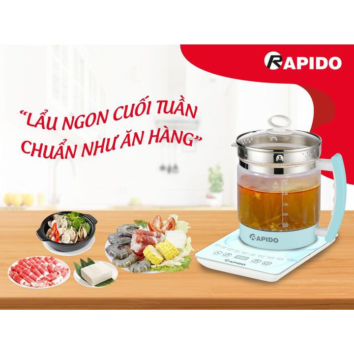 Ấm điện đa năng Rapido RMK0818-S - Hàng chính hãng