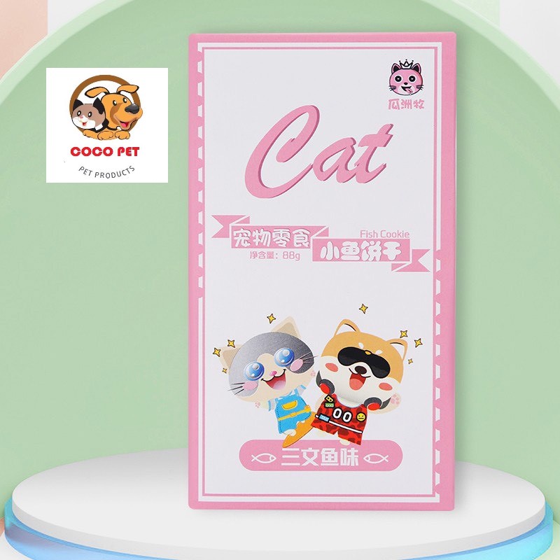 Bánh Thưởng/Bánh Quy Catnip Hình Cá 88g Hương Vị Cá Hồi, Cá Ngừ, Cá Tuyết Siêu Ngon Cho Chó Mèo Thú Cưng