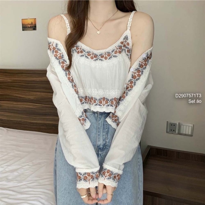 Set áo khoác xinh xỉu viền hàng nhập QC