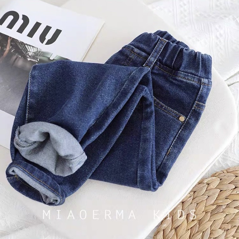 Quần bò dáng baggy cho bé trai màu xanh size từ 15-42 cân