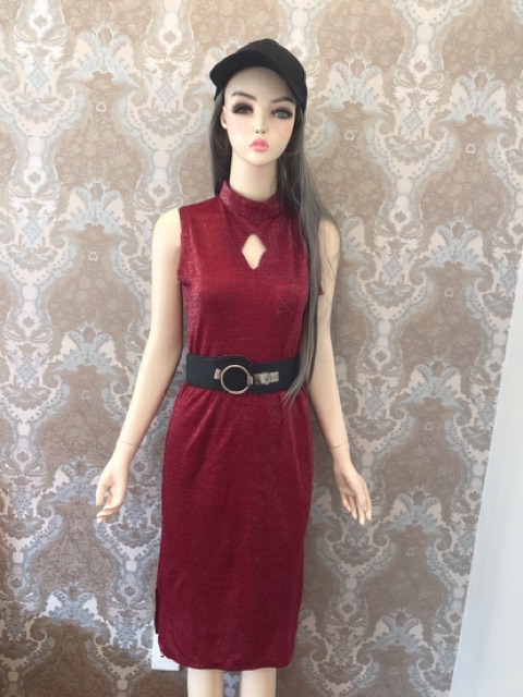 Đầm sườn xám sát nách ánh nhũ