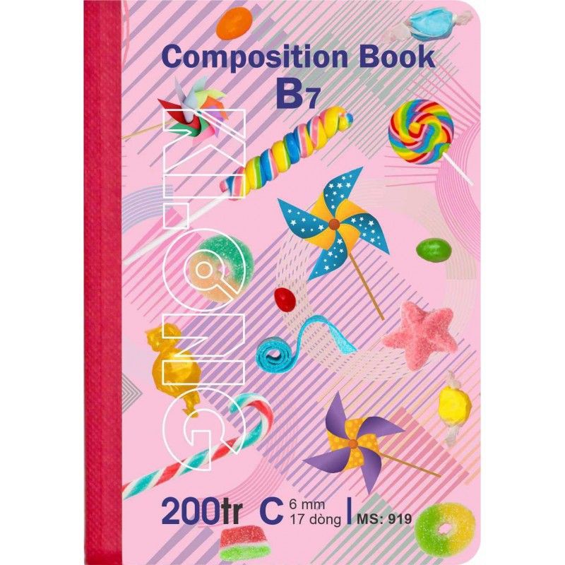 Sổ kẻ ngang may dán gáy Composition book B7- 200 trang 70/76; MS: 919