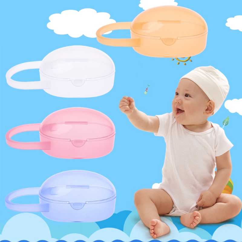 Hộp đựng núm vú giả bằng nhựa trong suốt tiện dụng khi mang theo đi du lịch