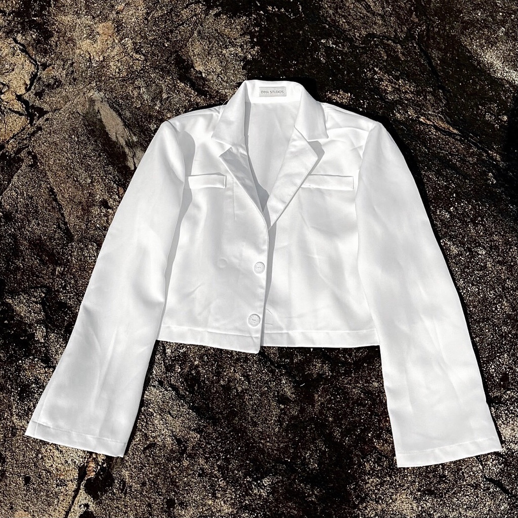 Áo khoác blaze nữ áo vest khoác croptop dáng rộng xuân hè EMMASTUDIOS