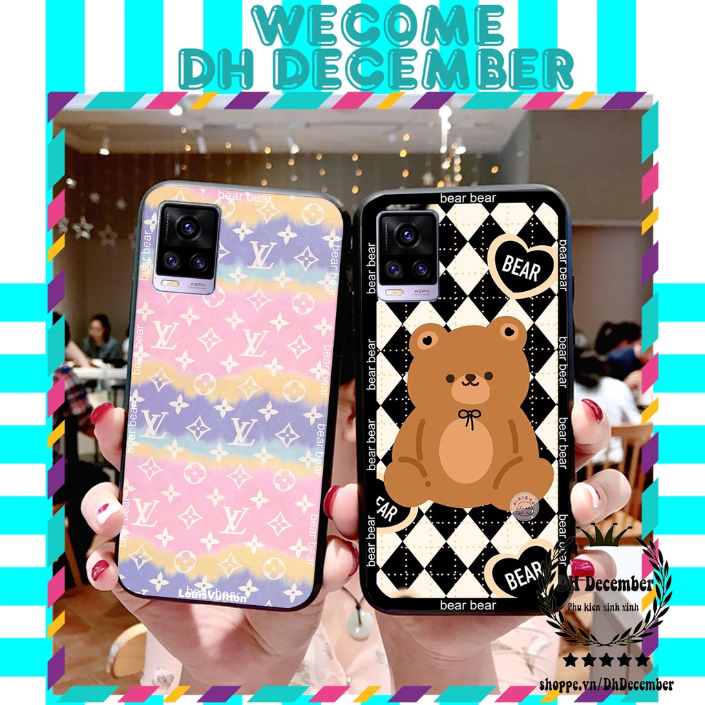 Ốp lưng Vivo V20 in hình 3D GẤU HỒNG-GẤU BE3R -XINH XẺO CỰC ĐẸP