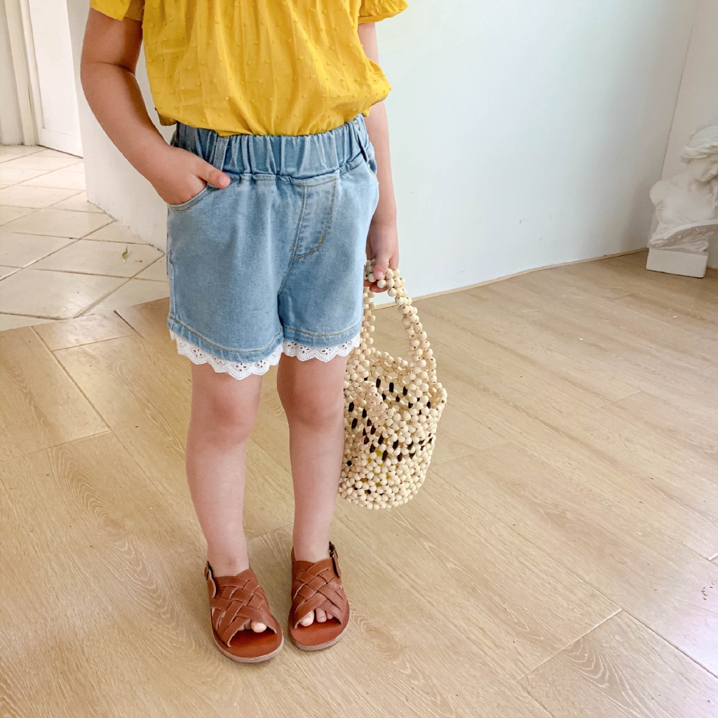 Quần Short Denim Cho Bé Gái
