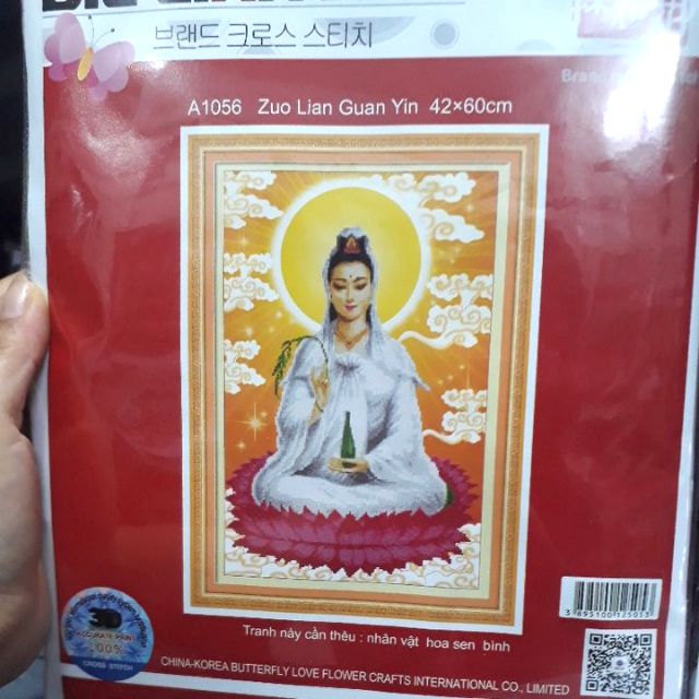 Tranh thêu phật quan âm a1056(42×60)