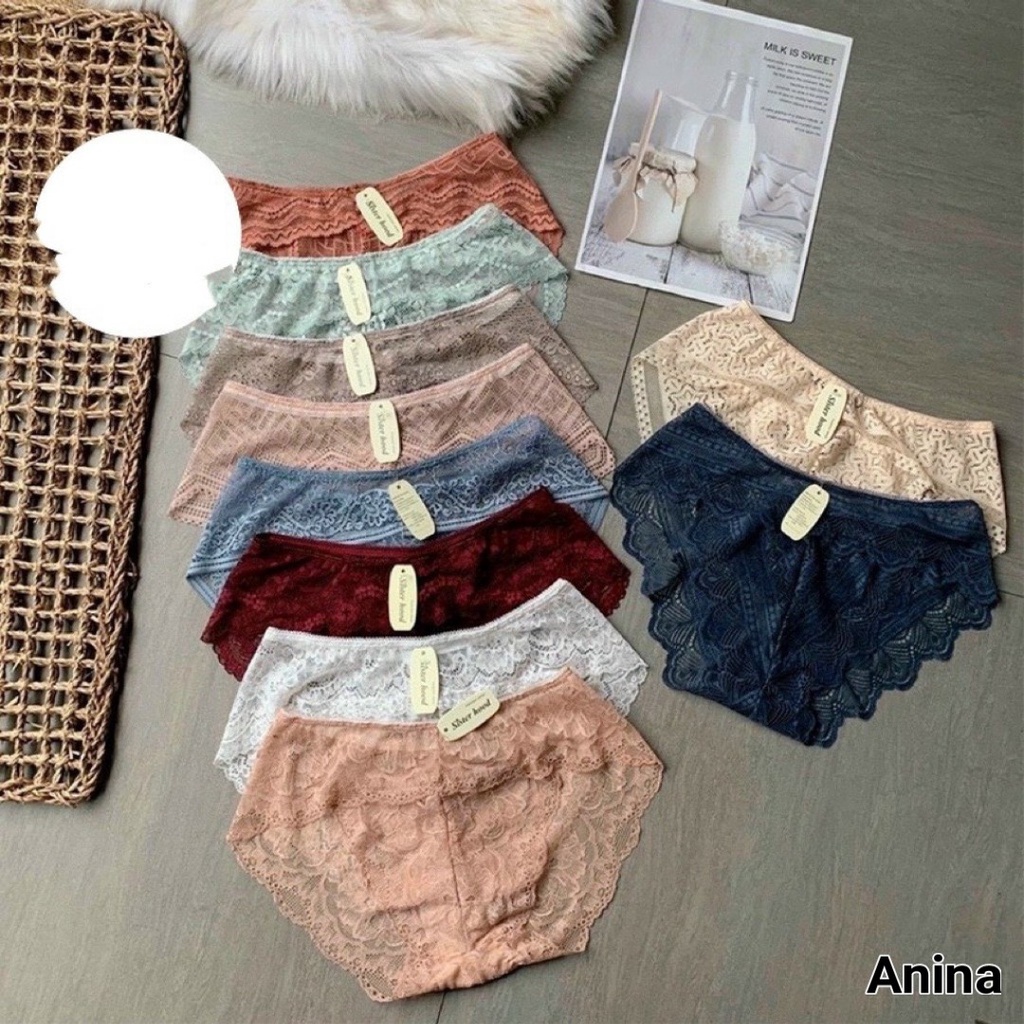 Quần Lót Nữ ren xuyên thấu mềm mại thoải mái thoáng mát siêu gợi cảm sexy QL8423 (Bầu bí nhỏ bon chen)
